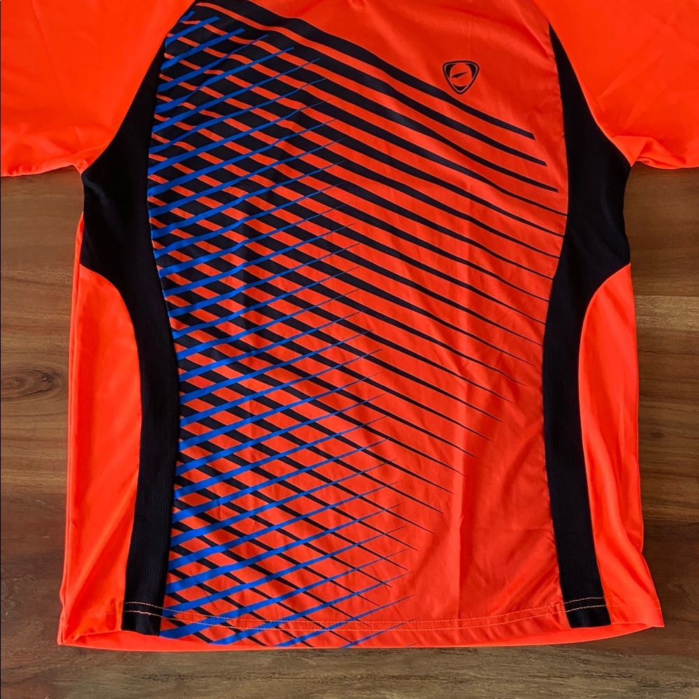 Boys athletic sport top soccer neon orange black moisture wicking jersey 14/16 - Picture 2 of 10
